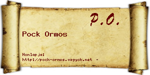 Pock Ormos névjegykártya